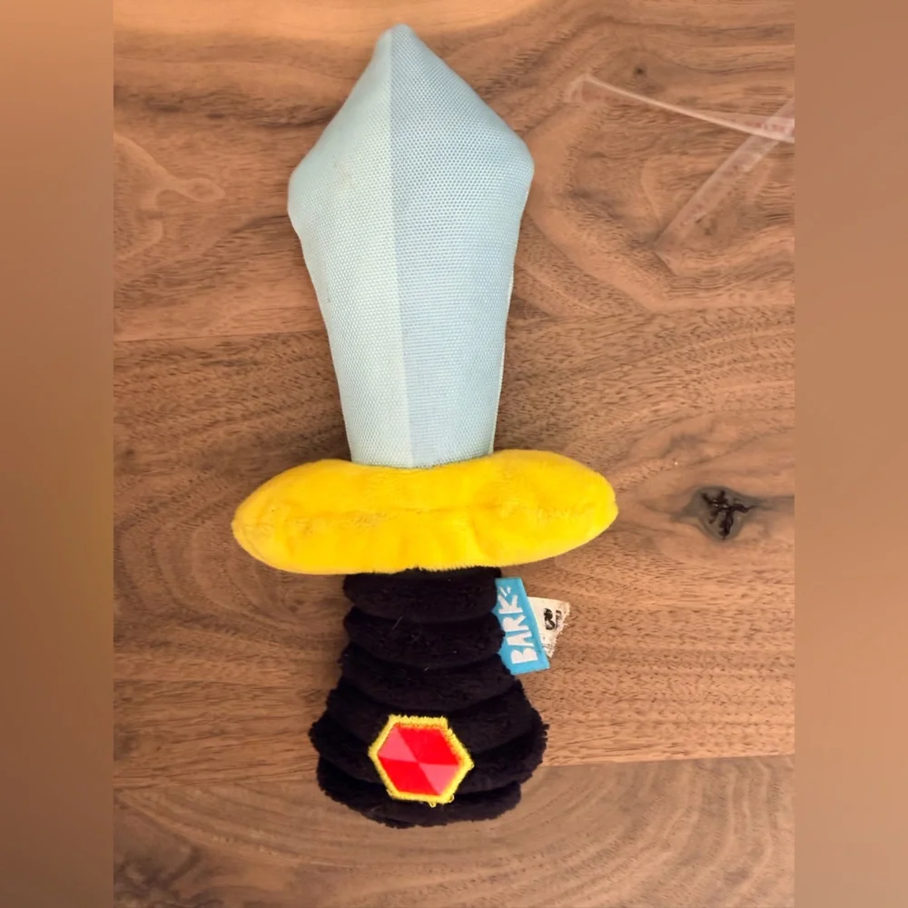 BARK BarkBox Small Dog Toys Plush Squeaky Crinkle Knight Sword Set